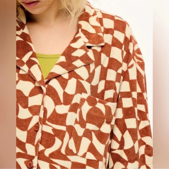 Lucy & Yak Santiago Shirt ORGANIC COTTON TOWELLING Amara Grid 2XL XXL - Picture 3 of 7